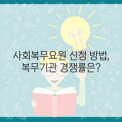 사회복무요원 신청 방법, 복무기관 경쟁률은?