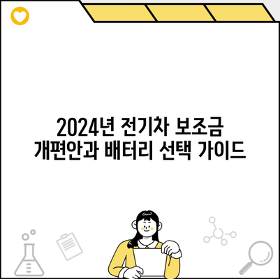 2024년 전기차 보조금 개편안과 배터리 선택 가이드