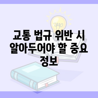 교통 법규 위반 시 알아두어야 할 중요 정보