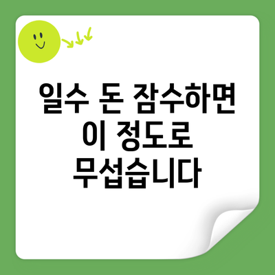 일수 돈 잠수하면 이 정도로 무섭습니다