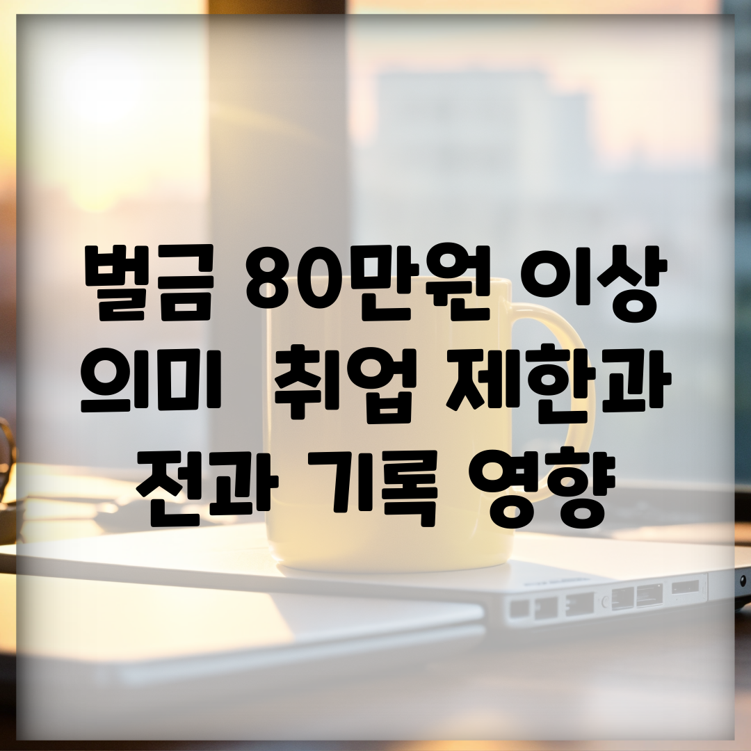 벌금 80만원 이상 의미 | 취업 제한과 전과 기록 영향