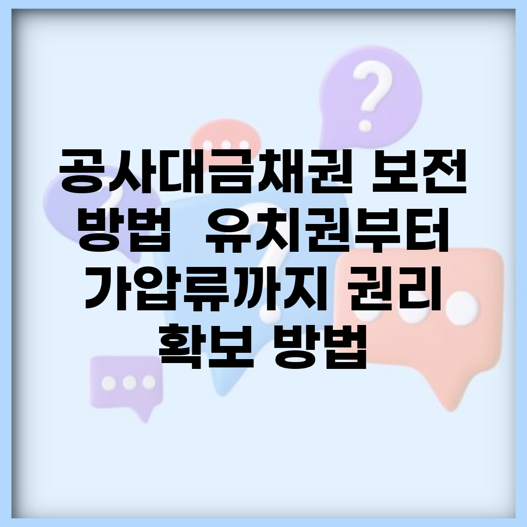 공사대금채권 보전 방법 | 유치권부터 가압류까지 권리 확보 방법