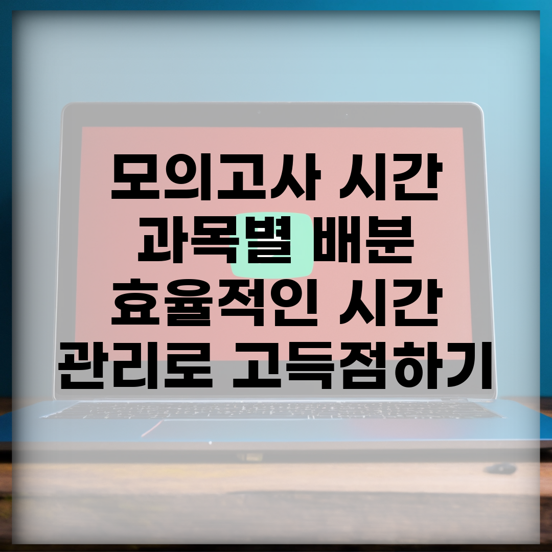 모의고사 시간 과목별 배분 | 효율적인 시간 관리로 고득점하기