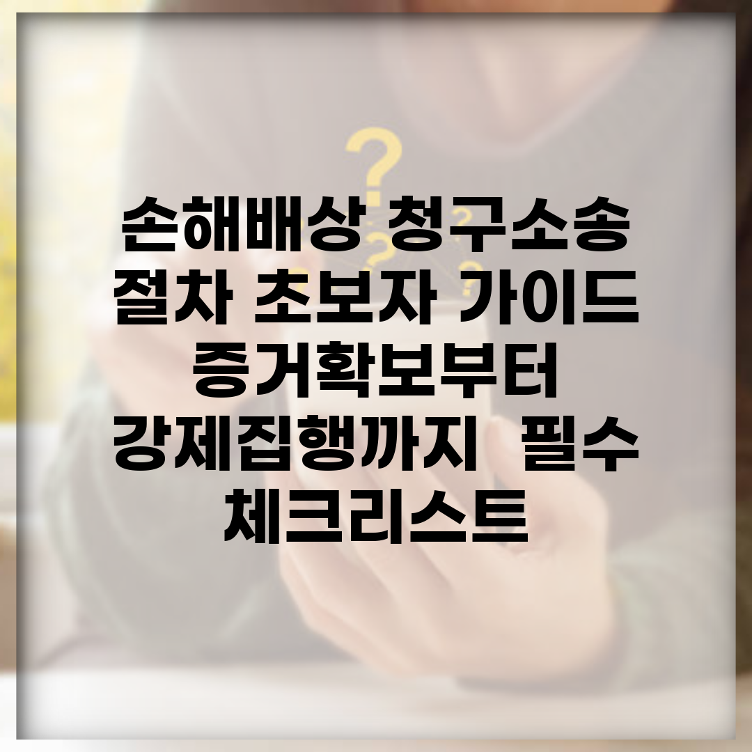 손해배상 청구소송 절차 초보자 가이드 | 증거확보부터 강제집행까지 | 필수 체크리스트