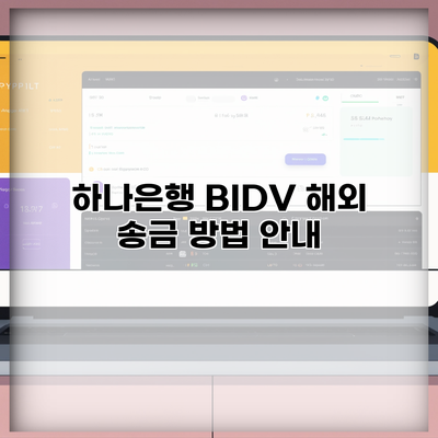 하나은행 BIDV 해외 송금 방법 안내