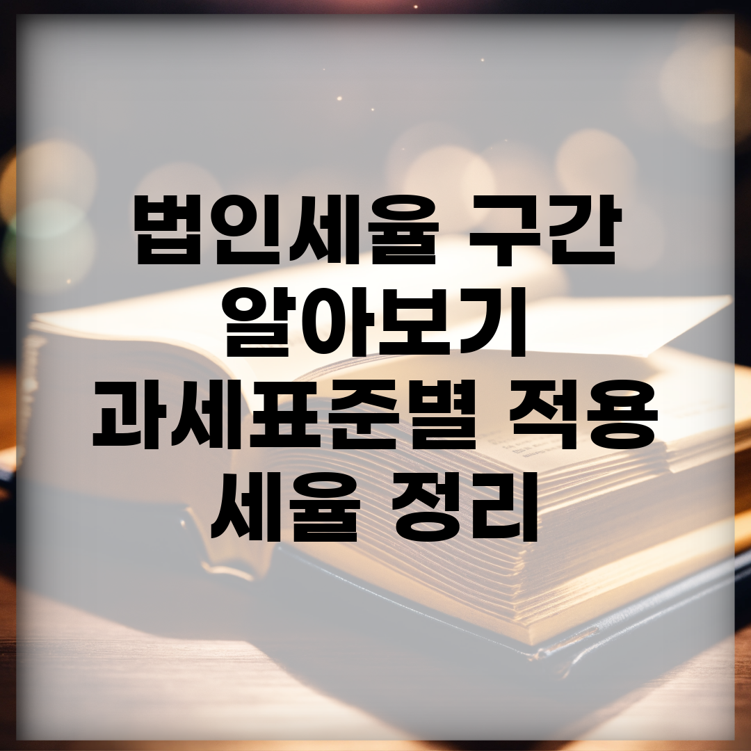 법인세율 구간 알아보기 | 과세표준별 적용 세율 정리