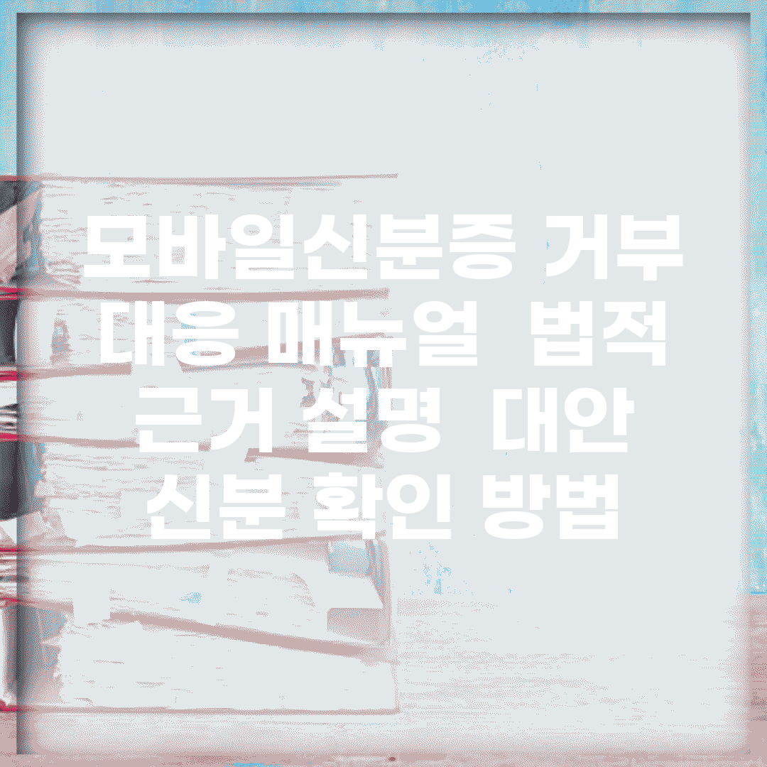 모바일신분증 거부 대응 매뉴얼 | 법적 근거 설명 | 대안 신분 확인 방법