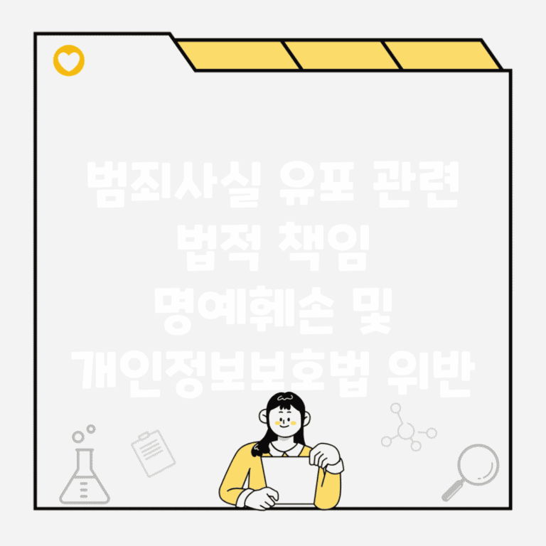 범죄사실 유포 관련 법적 책임 | 명예훼손 및 개인정보보호법 위반