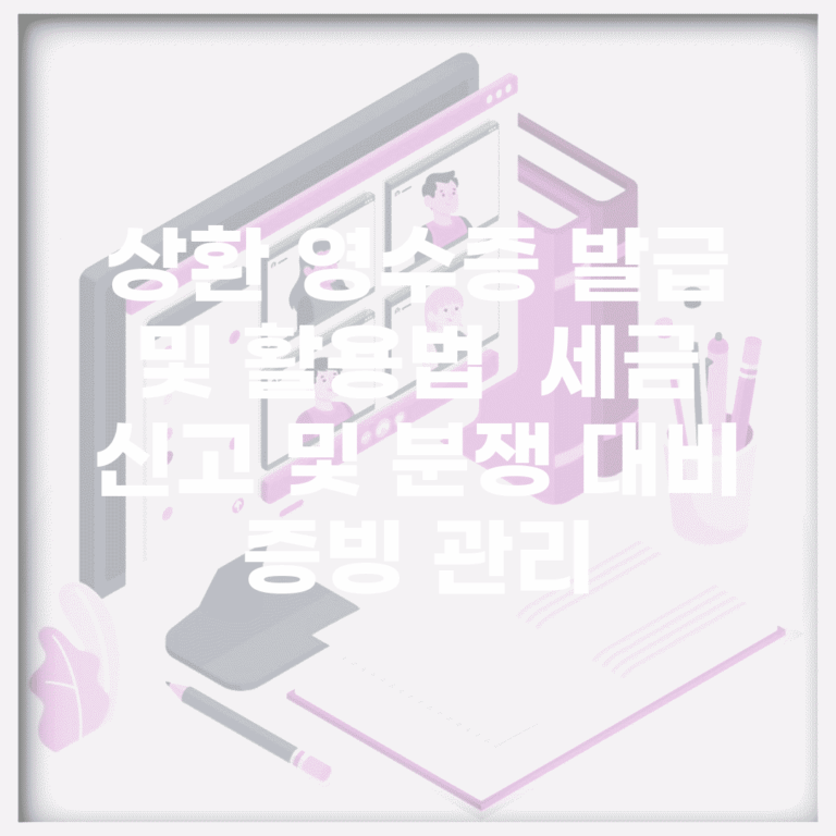상환 영수증 발급 및 활용법 | 세금 신고 및 분쟁 대비 증빙 관리