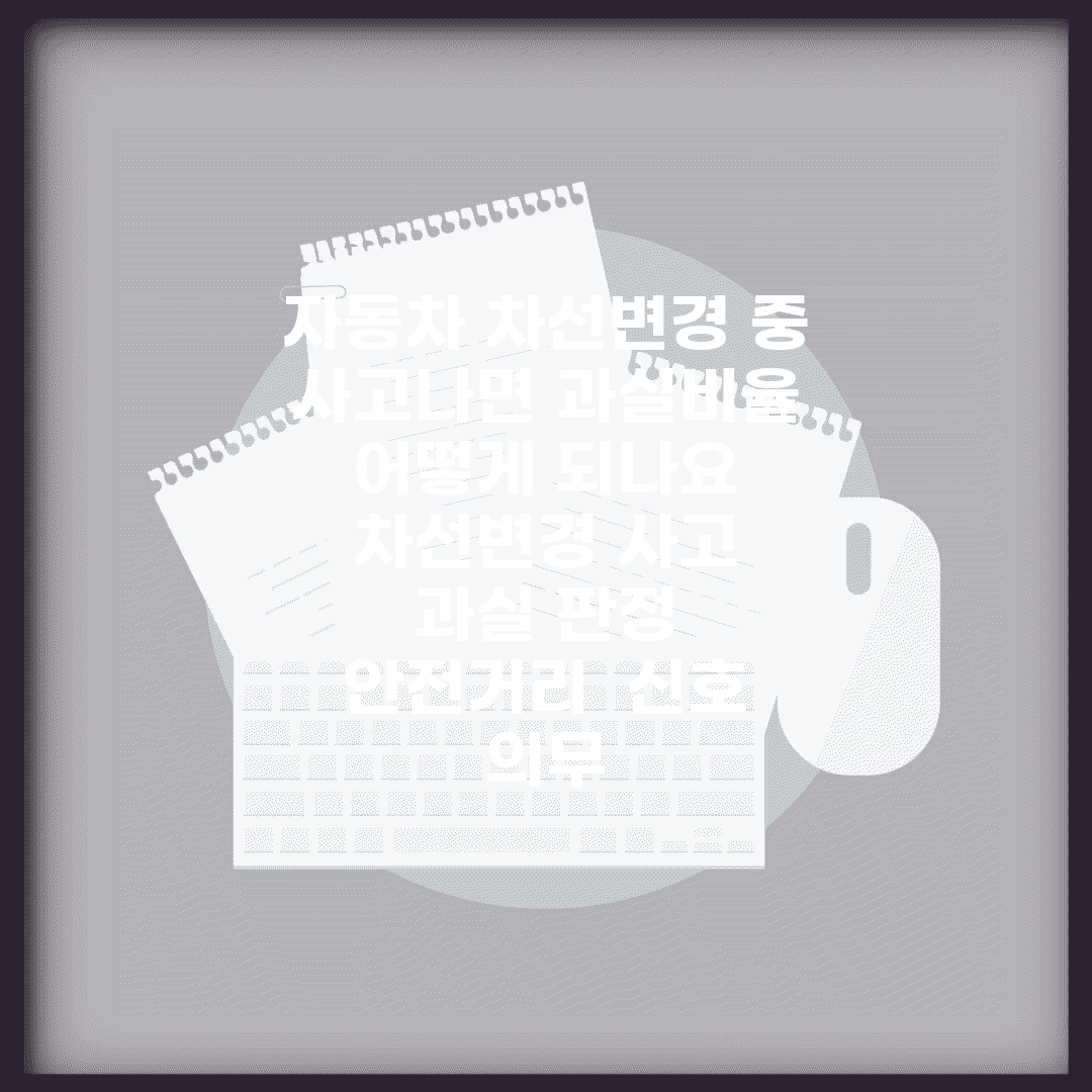 자동차 차선변경 중 사고나면 과실비율 어떻게 되나요 | 차선변경 사고 | 과실 판정 | 안전거리 | 신호 의무