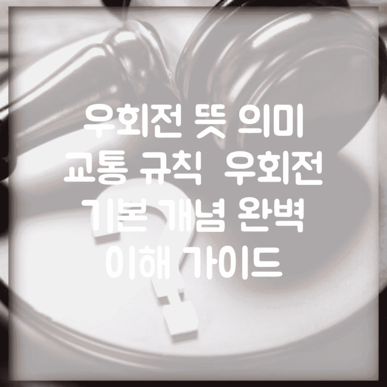 우회전 뜻 의미 교통 규칙 | 우회전 기본 개념 완벽 이해 가이드