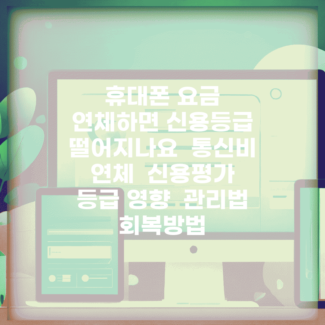 휴대폰 요금 연체하면 신용등급 떨어지나요 | 통신비 연체 | 신용평가 | 등급 영향 | 관리법 | 회복방법