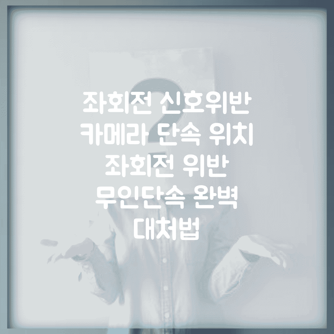 좌회전 신호위반 카메라 단속 위치 | 좌회전 위반 무인단속 완벽 대처법