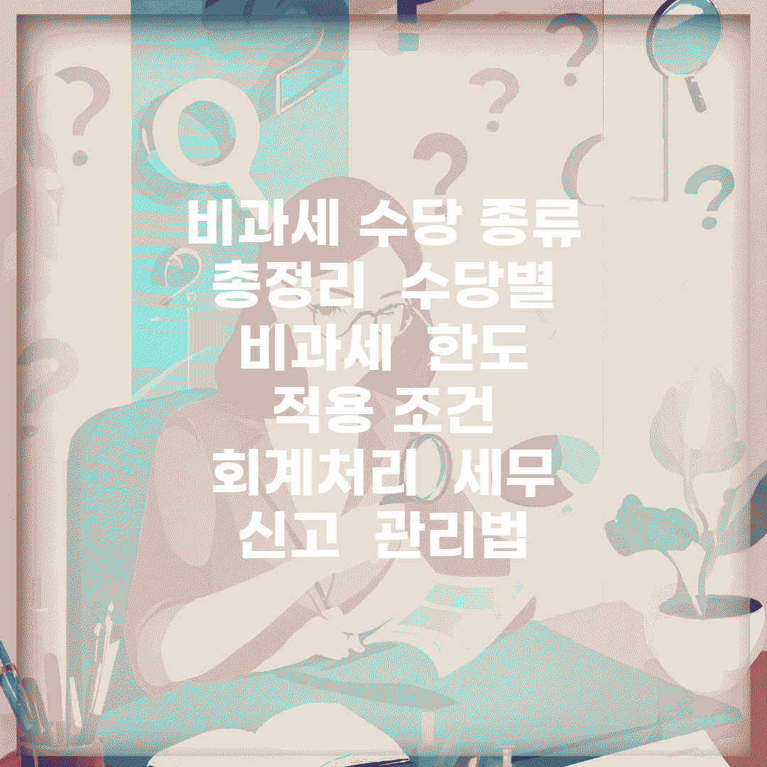비과세 수당 종류 총정리 | 수당별 비과세 | 한도 | 적용 조건 | 회계처리 | 세무 신고 | 관리법