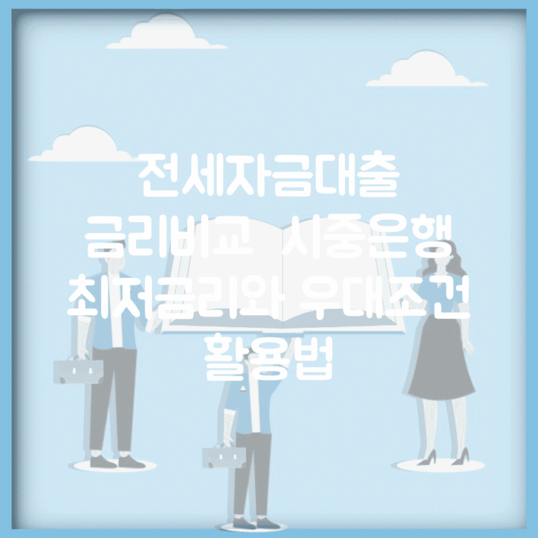 전세자금대출 금리비교 | 시중은행 최저금리와 우대조건 활용법