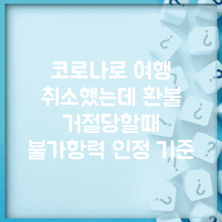 코로나로 여행 취소했는데 환불 거절당할때 | 불가항력 인정 기준