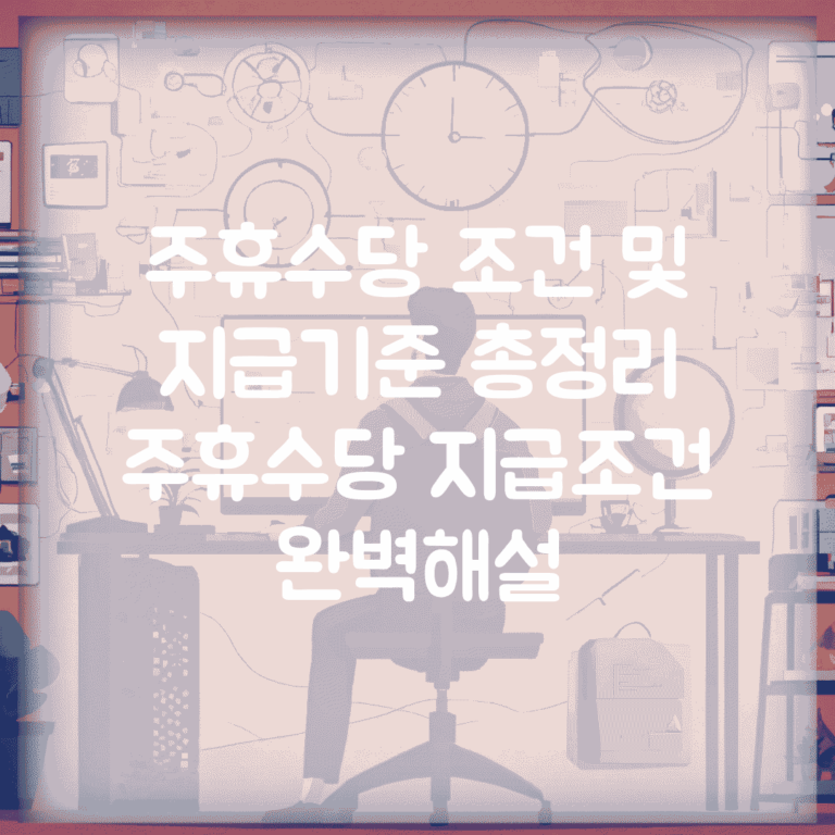 주휴수당 조건 및 지급기준 총정리 | 주휴수당 지급조건 완벽해설