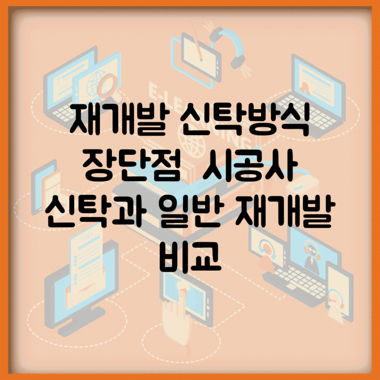 재개발 신탁방식 장단점 | 시공사 신탁과 일반 재개발 비교