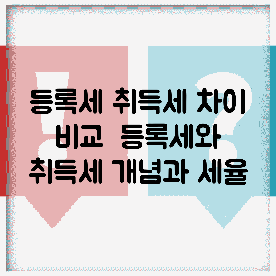 등록세 취득세 차이 비교 | 등록세와 취득세 개념과 세율
