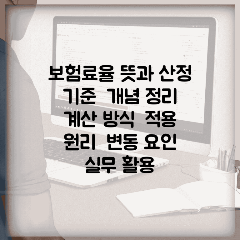 보험료율 뜻과 산정 기준 | 개념 정리 | 계산 방식 | 적용 원리 | 변동 요인 | 실무 활용