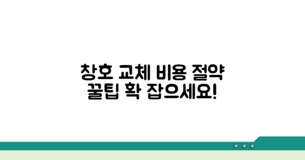 창호 교체, 비용 절약하는 꿀팁