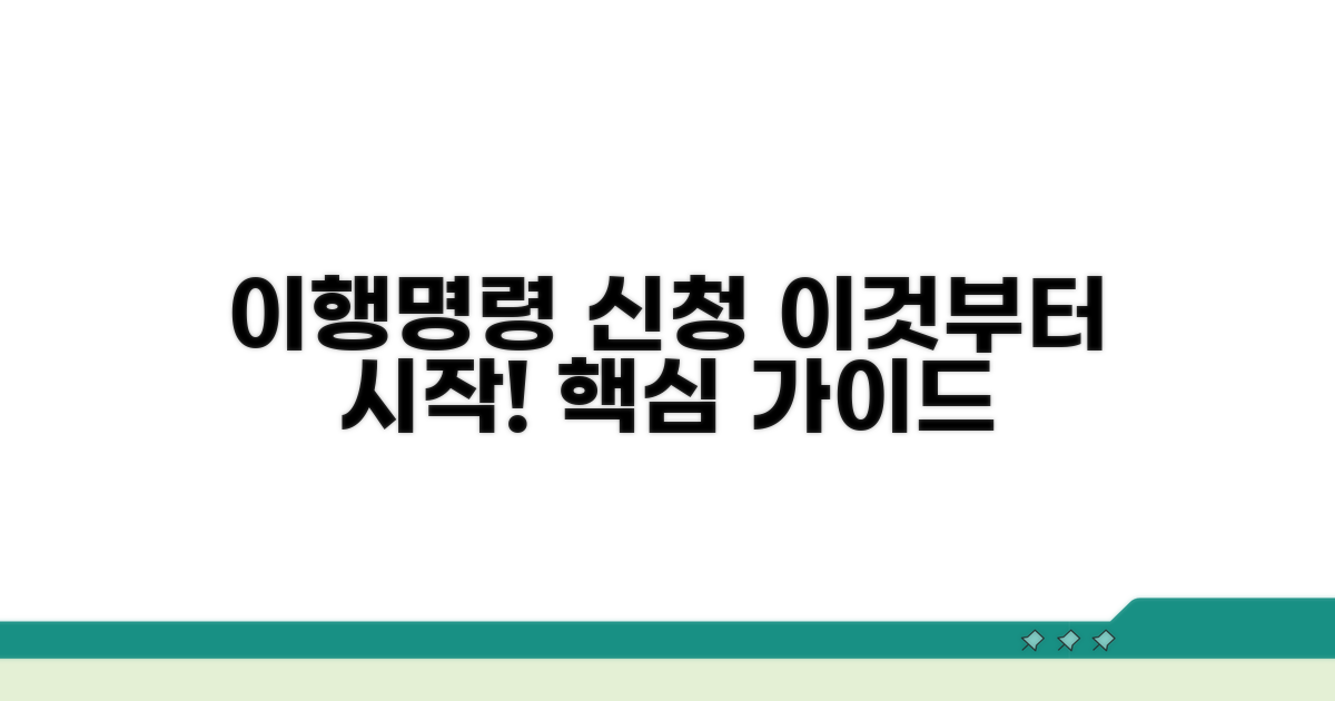 이행명령 신청, 이것부터 시작하세요