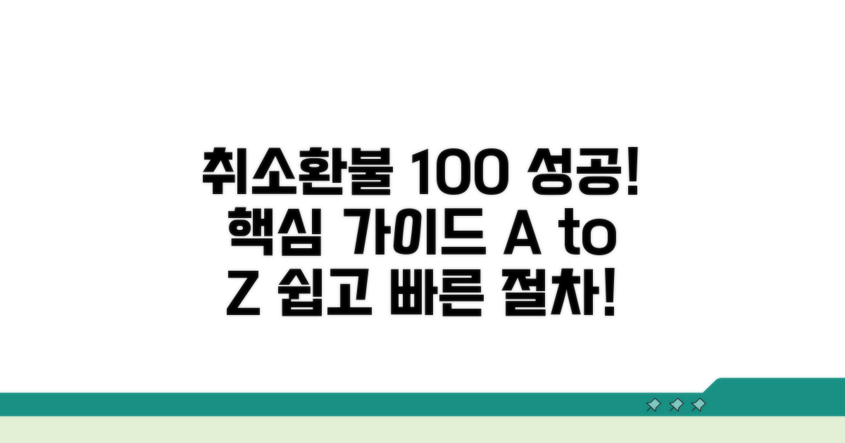 취소, 환불 절차 완벽 가이드