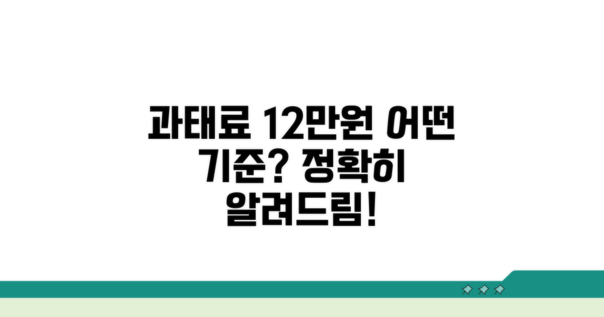 과태료 12만원 부과 기준 상세