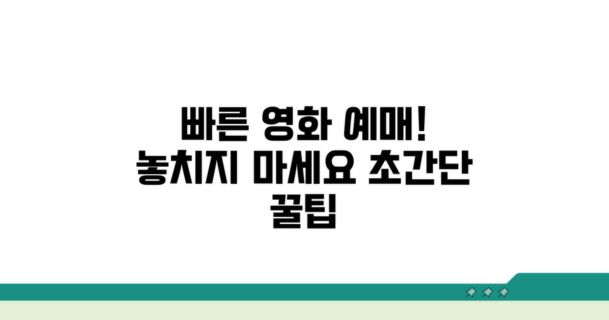 빠른 영화 예매 방법 안내
