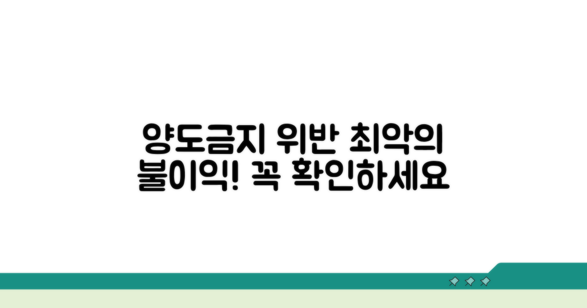 양도 금지 위반 시 불이익 주의