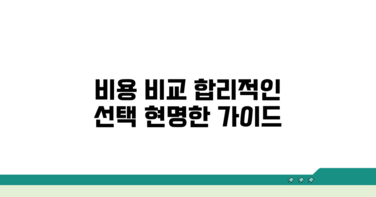 비용 비교, 합리적인 선택 가이드