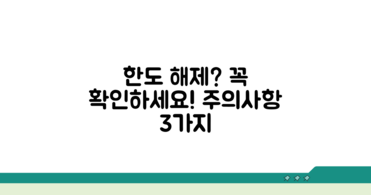 한도 제한 해제 시 주의사항