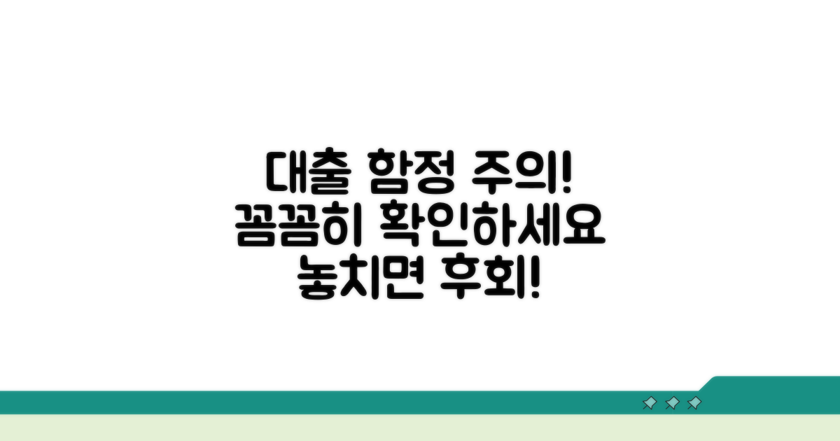 대출 시 놓치기 쉬운 주의점과 함정