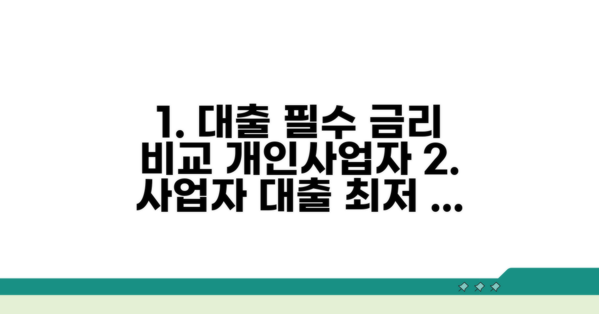 개인사업자 대출, 금리 비교는 필수