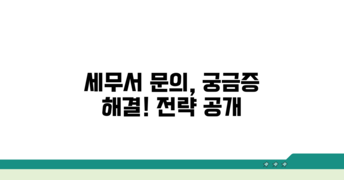 세무서 문의: 궁금증 해결 전략