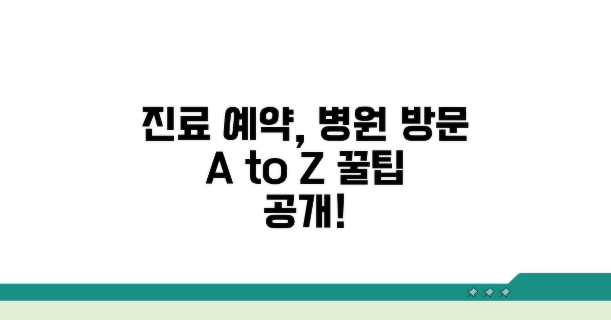 진료 과목별 예약 및 방문 방법