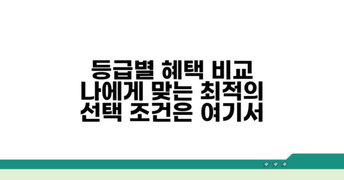 등급별 차량 혜택과 조건 비교