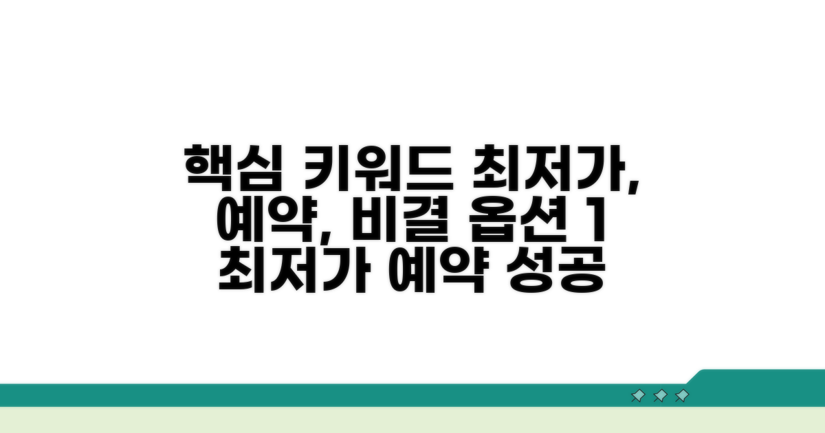 놓치면 후회! 최저가 예약 비결