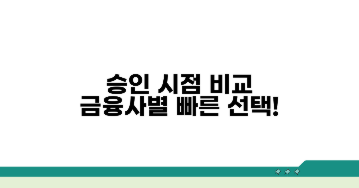 금융사별 승인 가능 시점 비교