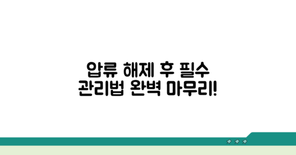 완벽 마무리! 압류 해제 후 관리법