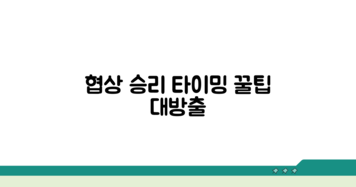 협상에 유리한 시점과 추가 팁