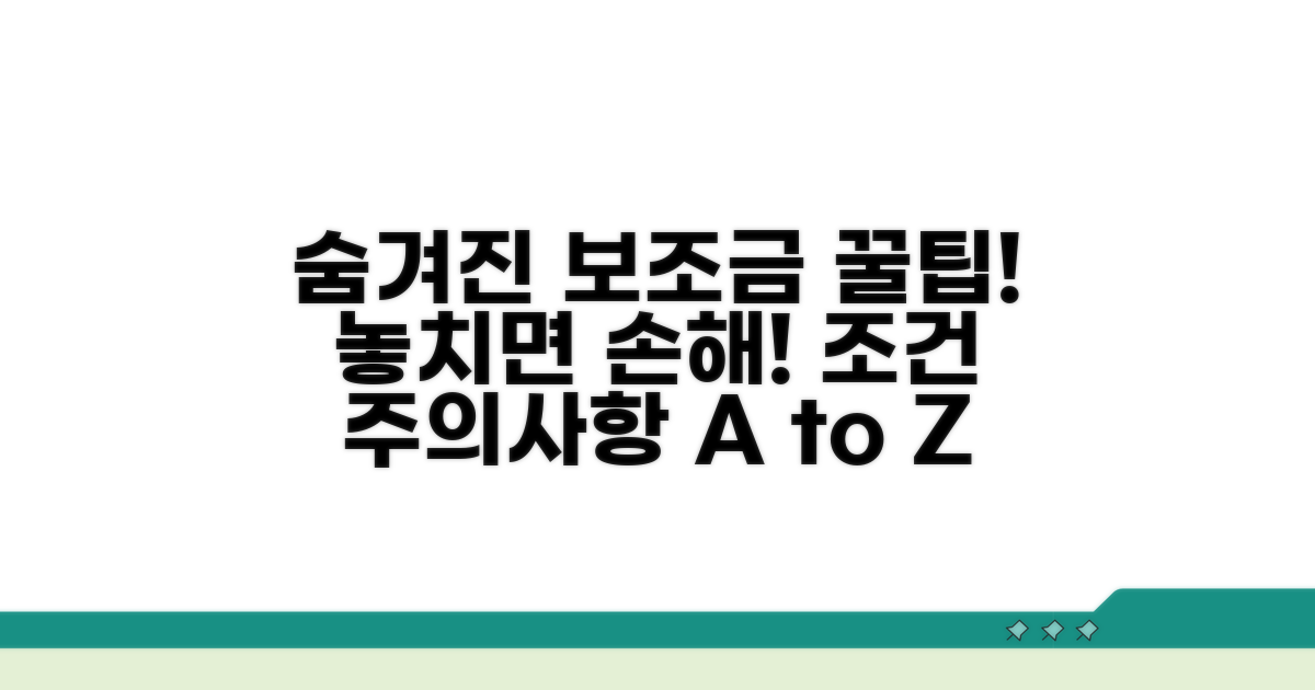 알아두면 좋은 보조금 조건 및 주의점