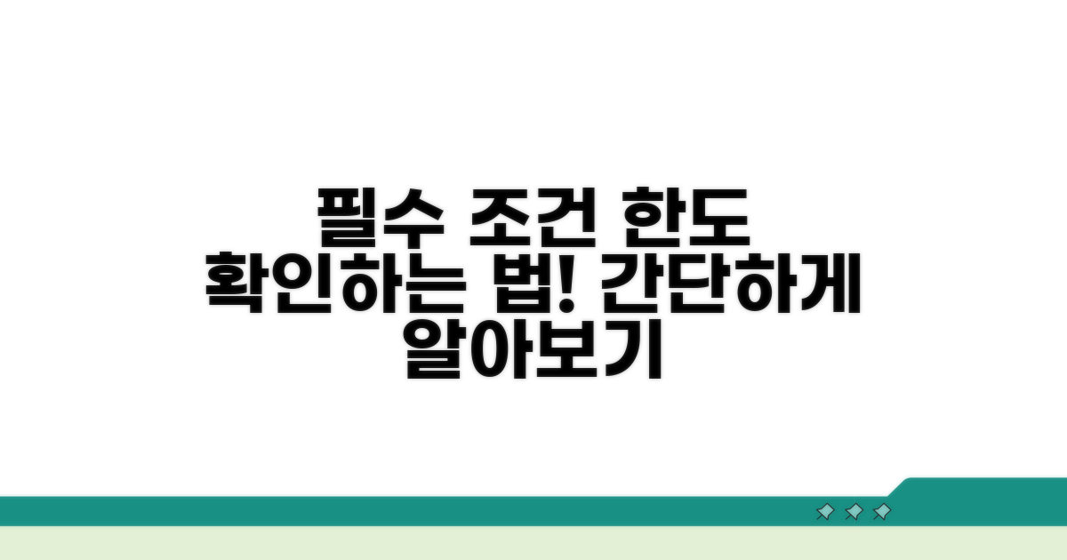 필수 조건과 한도 확인 방법