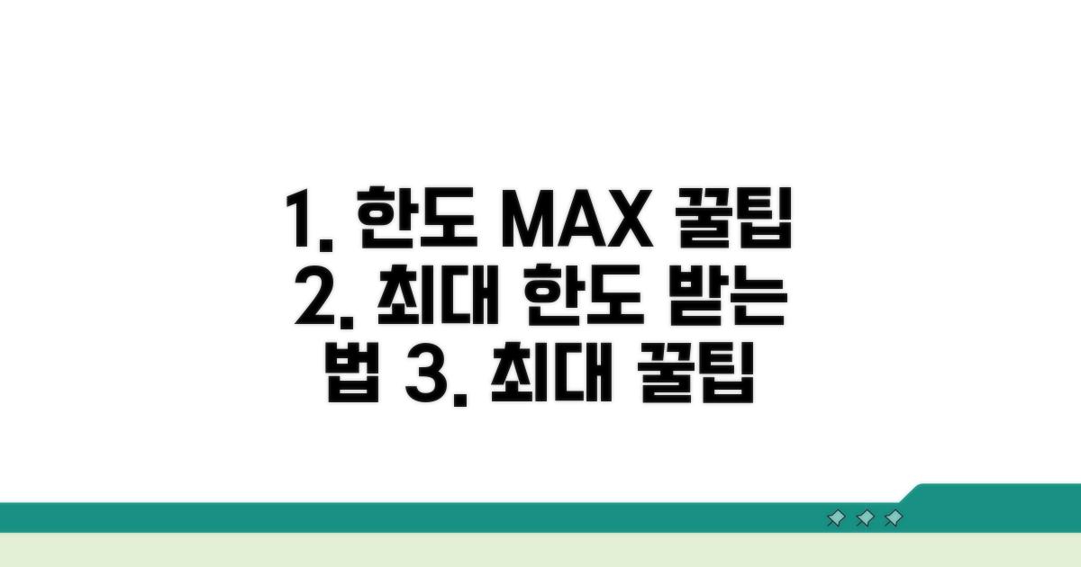 한도 최대로 받는 꿀팁 전략