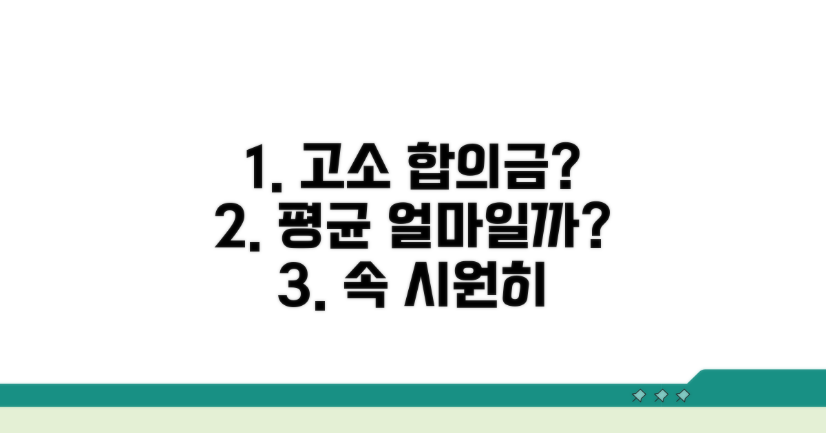 고소 합의금 평균 얼마일까?