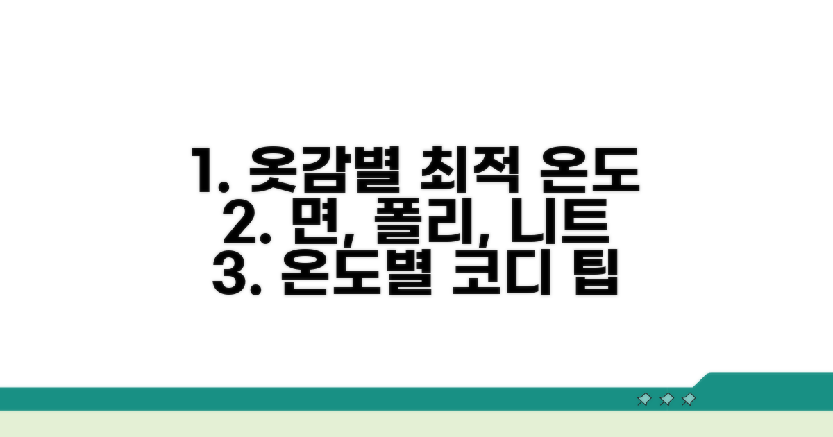 면, 폴리, 니트 옷감별 최적 온도