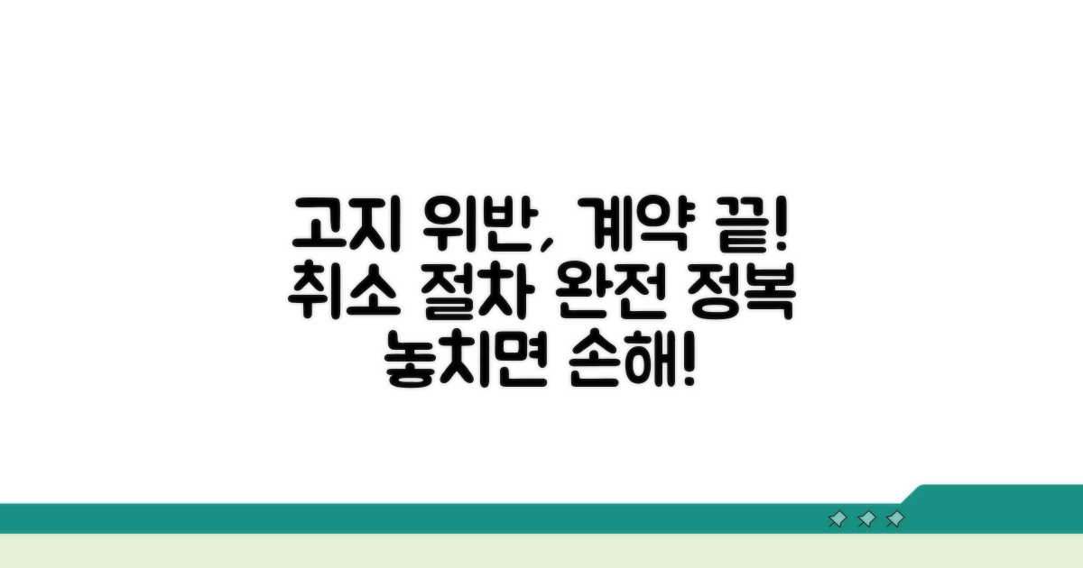 고지의무 위반, 계약 취소 절차