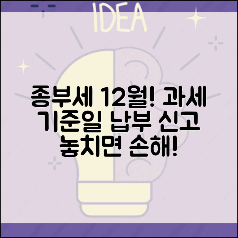 종합부동산세 과세 기준일 납부 | 종부세 신고 기간 12월