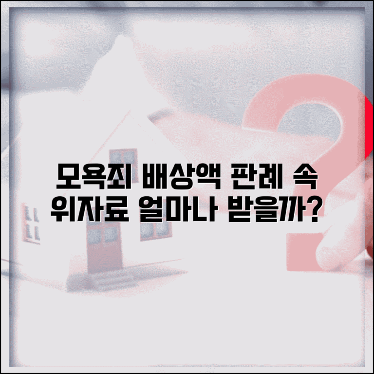모욕죄 위자료 판례 금액 | 실제 사례별 배상액 및 산정 기준