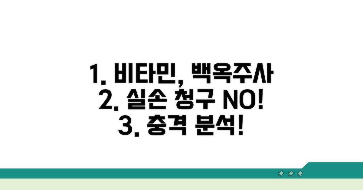 비타민, 백옥 주사 실손 청구 불가 상세 분석